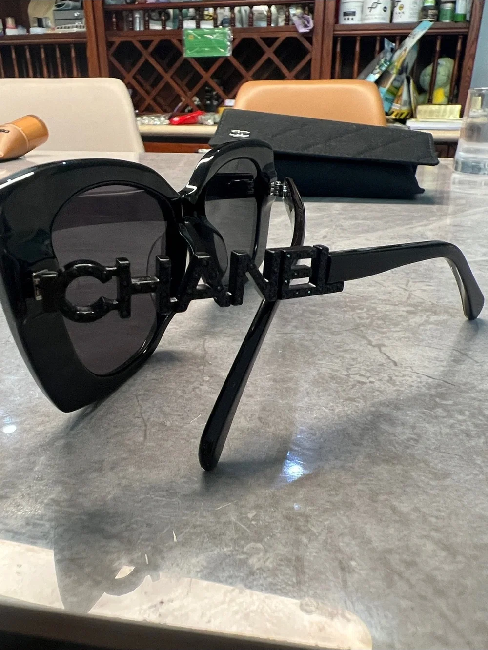 Chanel Women's Black Sunglasses - Classic Oversized Frame